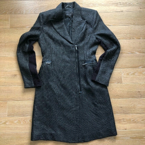 Bcbg-Woven/Textured Charcoal Dress Coat